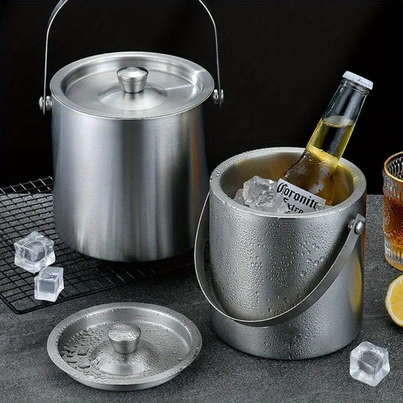 Wine Beer Cooler - 1.6L/2L/3L Stainless Steel Insulated Ice Bucket