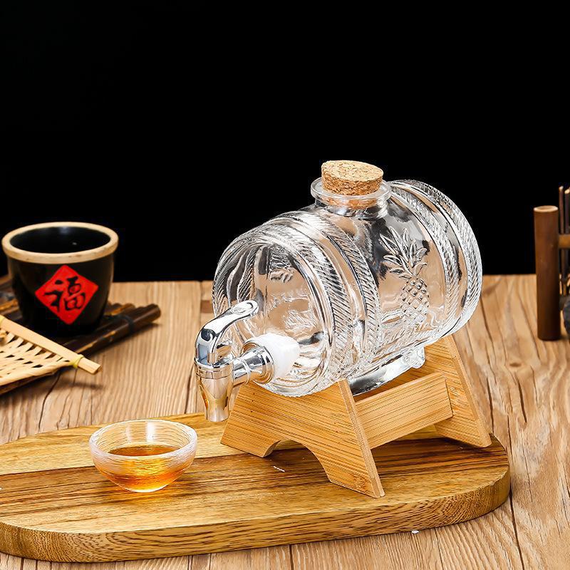 Wine Beer Whiskey - 1L Glass Whiskey Barrel Wine Barrel