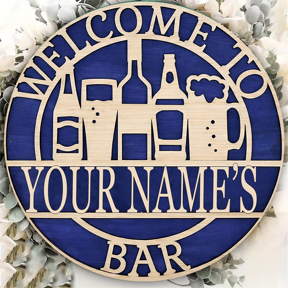 [2D Flat] 1pc Custom Name Holl - Wine Beer Name review and price