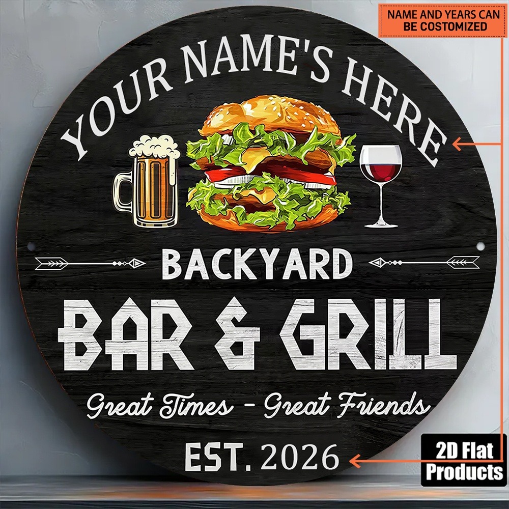 [2D Flat] 1pc Custom Name Roun - Wine Beer Name review and price