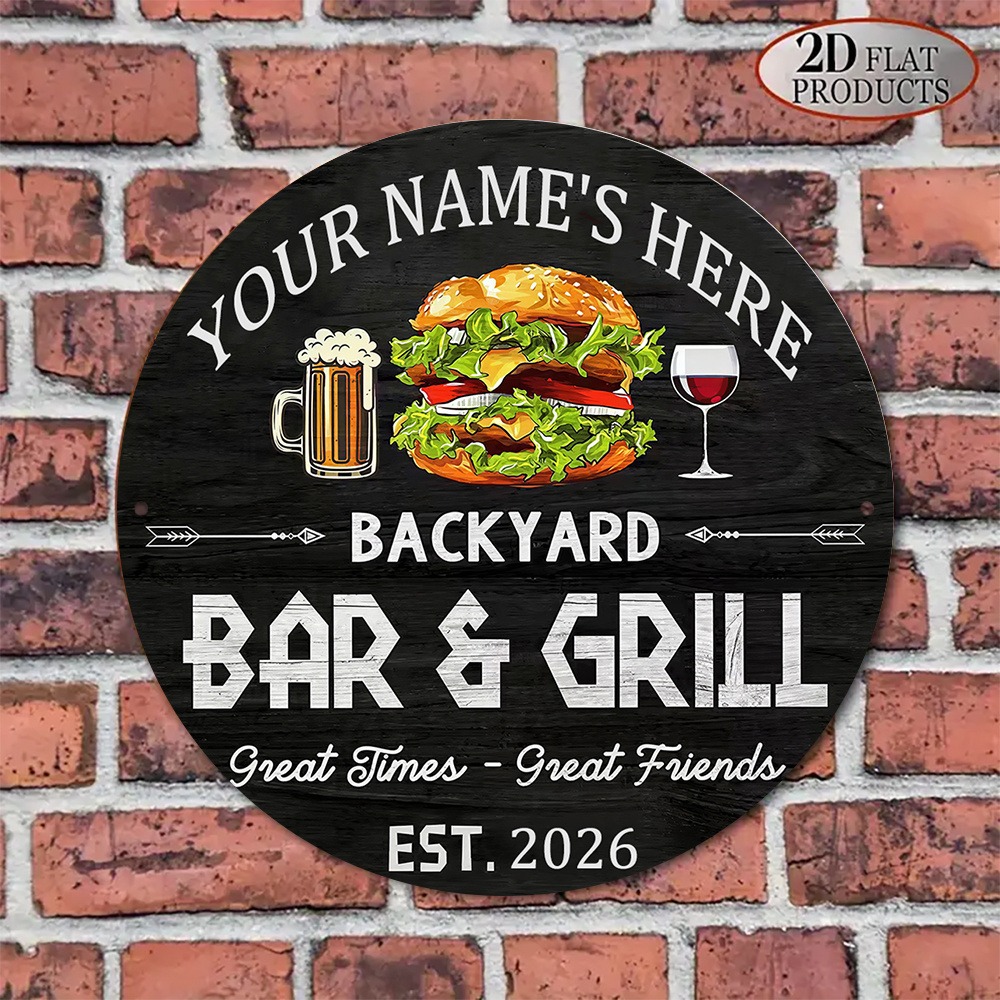[2D Flat] 1pc Custom Name Roun - Wine Beer Name review and price
