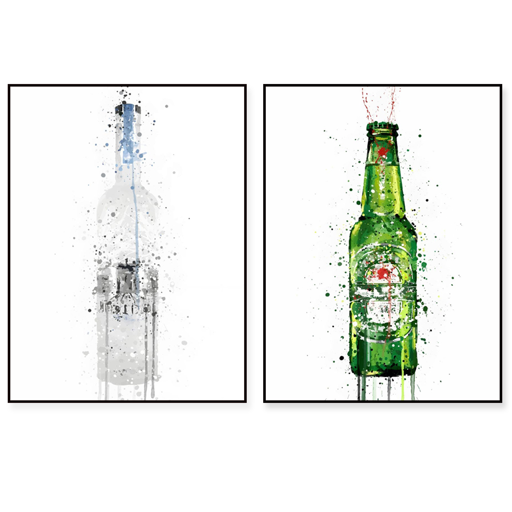Champagne art poster, beer, gi - Beer Wine Gin review and price