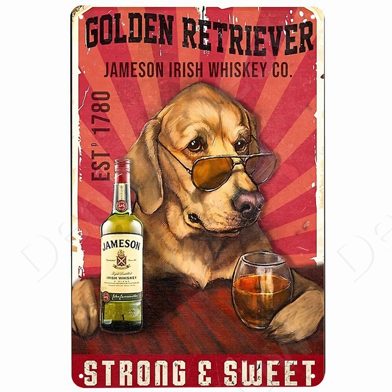 Cats and Wine Vintage Metal Si - Beer Wine Gin review and price